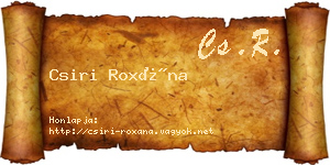 Csiri Roxána névjegykártya